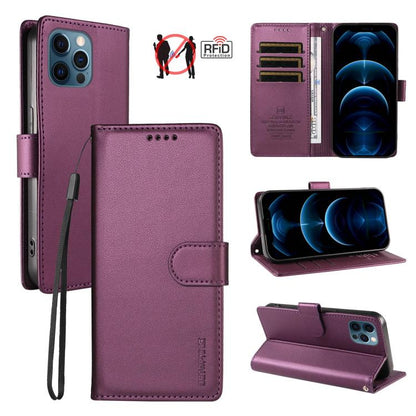 BETOPNICE Pearlescent RFID Vegan Leather Phone Case with Strap, For iPhone 13 Pro Max, For iPhone 13 Pro, For iPhone 12 / 12 Pro, For iPhone 12 Pro Max