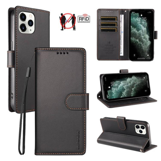 BETOPNICE Pearlescent RFID Vegan Leather Phone Case with Strap, For iPhone 11 Pro Max, For iPhone 11, For iPhone XR, For iPhone XS Max