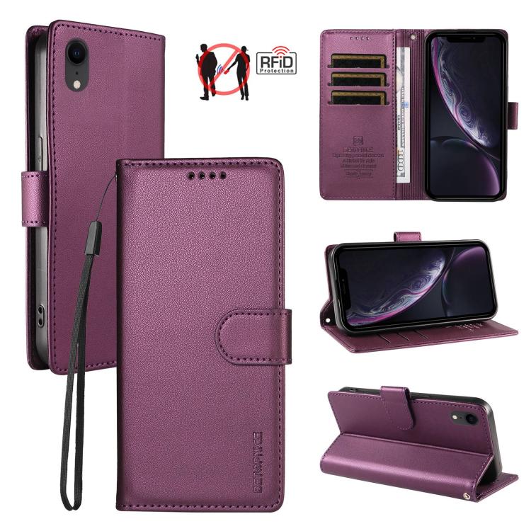 BETOPNICE Pearlescent RFID Vegan Leather Phone Case with Strap, For iPhone 11 Pro Max, For iPhone 11, For iPhone XR, For iPhone XS Max