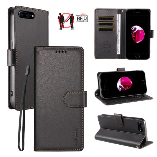 BETOPNICE Pearlescent RFID Vegan Leather Phone Case with Strap, For iPhone 8 Plus / 7 Plus