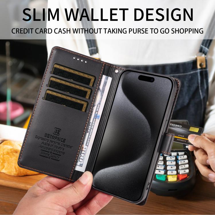 BETOPNICE Pearlescent RFID Vegan Leather Phone Case with Strap, For iPhone 18, For iPhone 18 Pro, For iPhone 18 Pro Max, For iPhone 17e / 16e