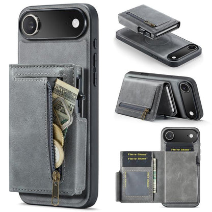 Fierre Shann Oil Wax Vegan Leather Magnetic Card Holder Back Phone Case, For iPhone Air, For iPhone 16 Pro Max, For iPhone 16 Pro, For iPhone 16 Plus
