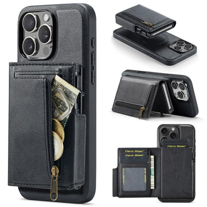Fierre Shann Oil Wax Vegan Leather Magnetic Card Holder Back Phone Case, For iPhone Air, For iPhone 16 Pro Max, For iPhone 16 Pro, For iPhone 16 Plus