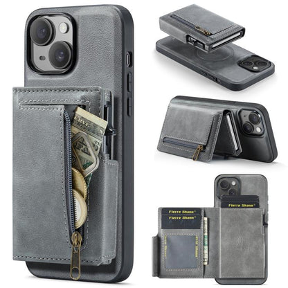 Fierre Shann Oil Wax Vegan Leather Magnetic Card Holder Back Phone Case, For iPhone 15, For iPhone 14 / 13, For iPhone 14 Pro, For iPhone 14 Pro Max