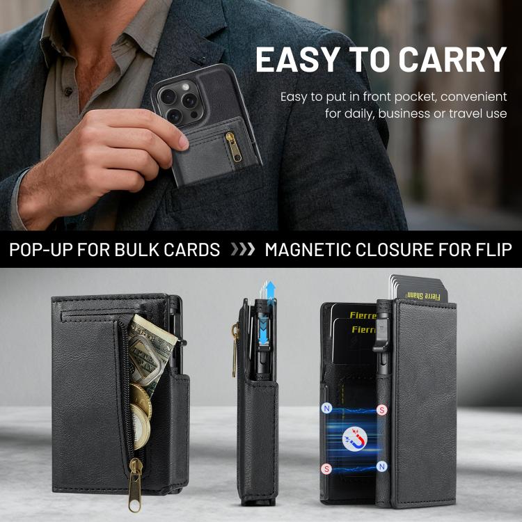 Fierre Shann Oil Wax Vegan Leather Magnetic Card Holder Back Phone Case, For iPhone 13 Pro Max, For iPhone 13 Pro, For iPhone 12 / 12 Pro, For iPhone 12 Pro Max