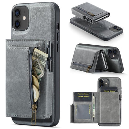 Fierre Shann Oil Wax Vegan Leather Magnetic Card Holder Back Phone Case, For iPhone 11 Pro Max, For iPhone 11, For iPhone 11 Pro