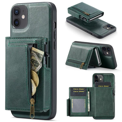 Fierre Shann Oil Wax Vegan Leather Magnetic Card Holder Back Phone Case, For iPhone 11 Pro Max, For iPhone 11, For iPhone 11 Pro
