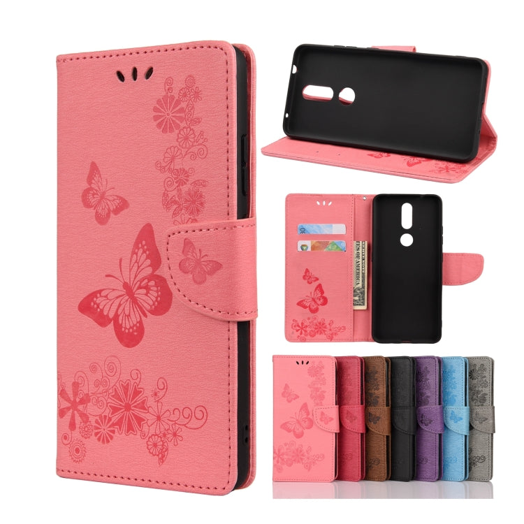 Butterflies Embossing Horizontal Flip Leather Case with Holder & Card Slots & Wallet