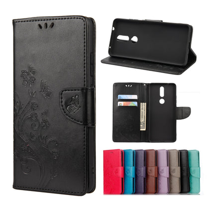 Butterfly Flower Pattern Horizontal Flip Leather Case with Holder & Card Slots & Wallet