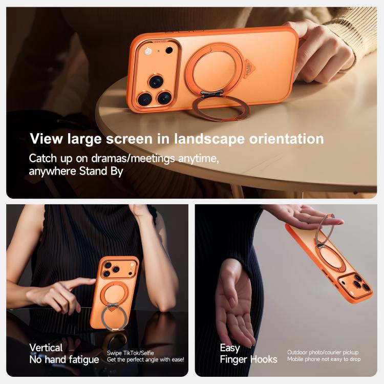 SULADA 360 Degree Rotation Holder Frosted Magnetic Phone Case, For iPhone 18 Pro / 17 Pro, For iPhone 18 Pro Max / 17 Pro Max, For iPhone 17
