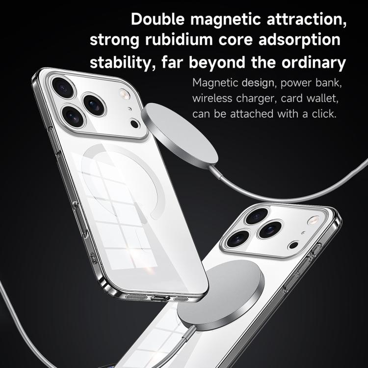 SULADA Crystal-Coated Clear Magnetic PC Hybrid TPU Phone Case, For iPhone 18 Pro, For iPhone 18 Pro Max, For iPhone 17 Pro Max, For iPhone 17 Pro, For iPhone 17, For iPhone Air