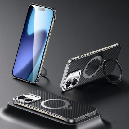 SULADA Kevlar Texture MagSafe Magnetic Holder Phone Case, For iPhone 18 Pro, For iPhone 18 Pro Max, For iPhone 17 Pro Max, For iPhone 17 Pro, For iPhone 17, For iPhone Air