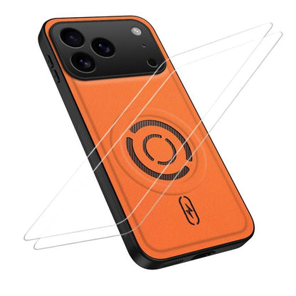 WANLONFENG Tech Fabric Texture Magnetic Phone Case with 2pcs Screen Films, For iPhone 18 Pro, For iPhone 18 Pro Max, For iPhone 17e / 16e, For iPhone 17 Pro Max