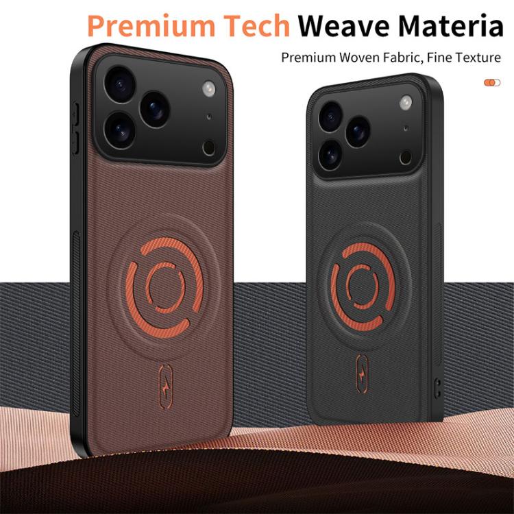 WANLONFENG Tech Fabric Texture Magnetic Phone Case with 2pcs Screen Films, For iPhone 18 Pro, For iPhone 18 Pro Max, For iPhone 17e / 16e, For iPhone 17 Pro Max