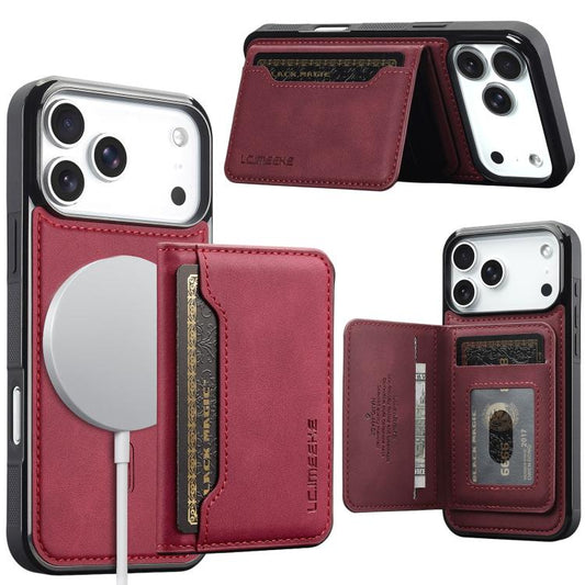 LC.IMEEKE L7 Series RFID Card Bag Magnetic Phone Case, For iPhone 18 Pro / 17 Pro, For iPhone 18 Pro Max / 17 Pro Max, For iPhone 17e / 16e, For iPhone 17