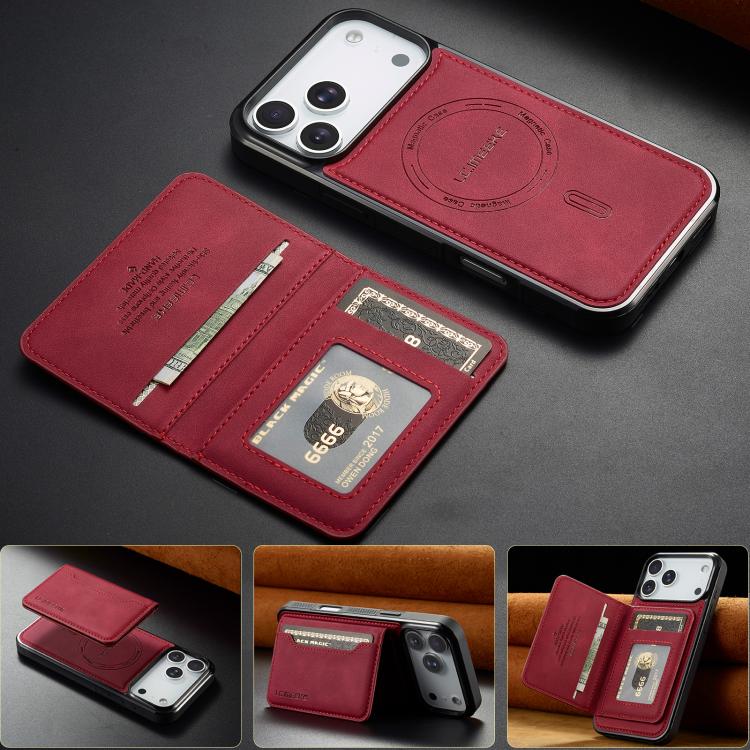 LC.IMEEKE L7 Series RFID Card Bag Magnetic Phone Case, For iPhone 18 Pro / 17 Pro, For iPhone 18 Pro Max / 17 Pro Max, For iPhone 17e / 16e, For iPhone 17
