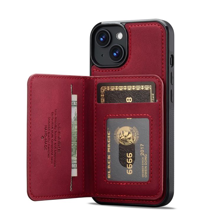 LC.IMEEKE L7 Series RFID Card Bag Magnetic Phone Case, For iPhone 15, For iPhone 14 / 13, For iPhone 14 Pro, For iPhone 14 Pro Max