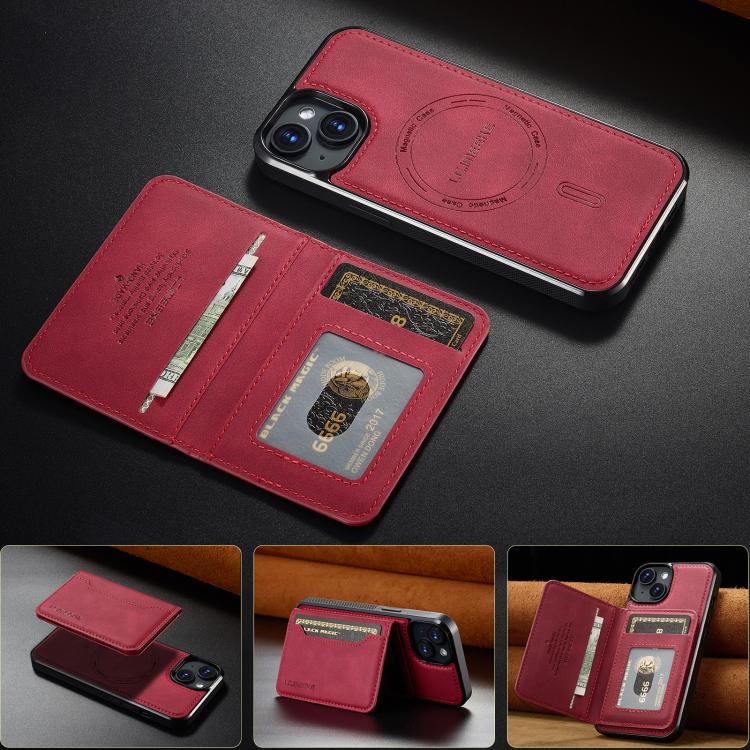 LC.IMEEKE L7 Series RFID Card Bag Magnetic Phone Case, For iPhone 15, For iPhone 14 / 13, For iPhone 14 Pro, For iPhone 14 Pro Max