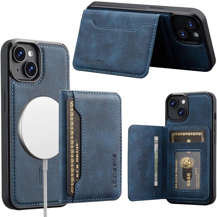 LC.IMEEKE L7 Series RFID Card Bag Magnetic Phone Case, For iPhone 15, For iPhone 14 / 13, For iPhone 14 Pro, For iPhone 14 Pro Max