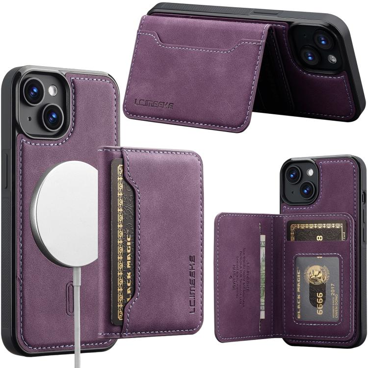 LC.IMEEKE L7 Series RFID Card Bag Magnetic Phone Case, For iPhone 15, For iPhone 14 / 13, For iPhone 14 Pro, For iPhone 14 Pro Max