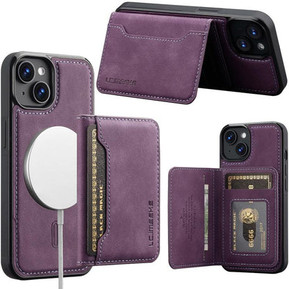 LC.IMEEKE L7 Series RFID Card Bag Magnetic Phone Case, For iPhone 15, For iPhone 14 / 13, For iPhone 14 Pro, For iPhone 14 Pro Max