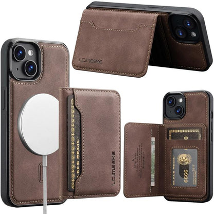 LC.IMEEKE L7 Series RFID Card Bag Magnetic Phone Case, For iPhone 15, For iPhone 14 / 13, For iPhone 14 Pro, For iPhone 14 Pro Max