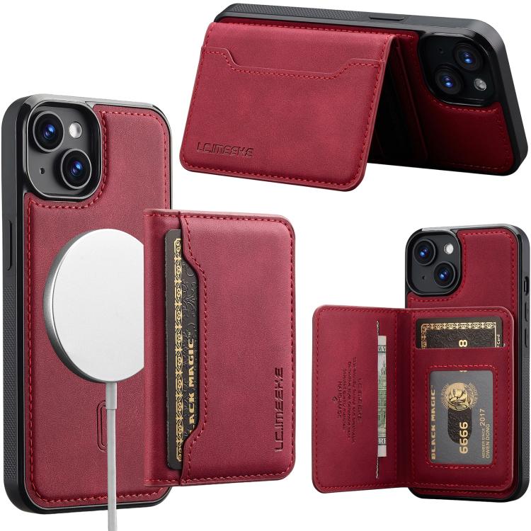 LC.IMEEKE L7 Series RFID Card Bag Magnetic Phone Case, For iPhone 15, For iPhone 14 / 13, For iPhone 14 Pro, For iPhone 14 Pro Max