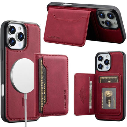 LC.IMEEKE L7 Series RFID Card Bag Magnetic Phone Case, For iPhone 15, For iPhone 14 / 13, For iPhone 14 Pro, For iPhone 14 Pro Max