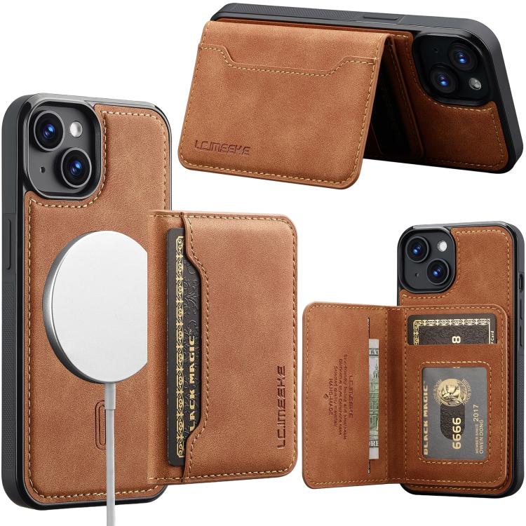 LC.IMEEKE L7 Series RFID Card Bag Magnetic Phone Case, For iPhone 13 Pro Max, For iPhone 13 Pro, For iPhone 13 mini / 12 mini, For iPhone 12 / 12 Pro