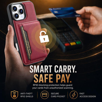 LC.IMEEKE L7 Series RFID Card Bag Magnetic Phone Case, For iPhone 12 Pro Max, For iPhone 11 Pro Max, For iPhone 11, For iPhone 11 Pro