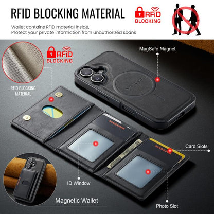 MAGKING K5 Series RFID Tri-fold Card Bag Detachable Magnetic Phone Case, For iPhone 18, For iPhone 18 Pro, For iPhone 18 Pro Max