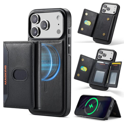 MAGKING K5 Series RFID Tri-fold Card Bag Detachable Magnetic Phone Case, For iPhone 18, For iPhone 18 Pro, For iPhone 18 Pro Max