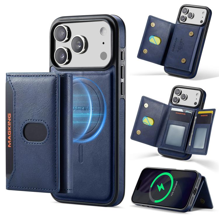 MAGKING K5 Series RFID Tri-fold Card Bag Detachable Magnetic Phone Case, For iPhone 18, For iPhone 18 Pro, For iPhone 18 Pro Max