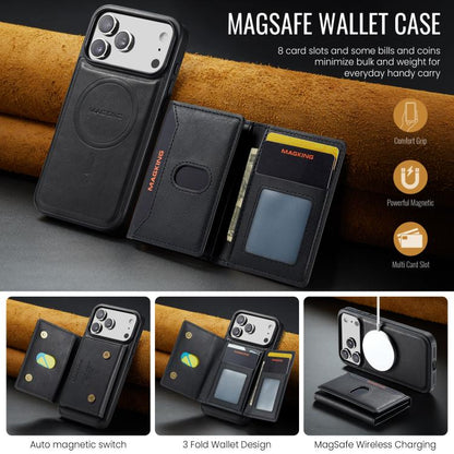 MAGKING K5 Series RFID Tri-fold Card Bag Detachable Magnetic Phone Case, For iPhone 17 Pro Max, For iPhone 17 Pro, For iPhone 17