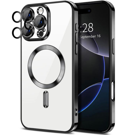XDcase Electroplated TPU Magnetic Phone Case with Lens Film, For iPhone 16 Pro Max, For iPhone 16 Pro, For iPhone 16