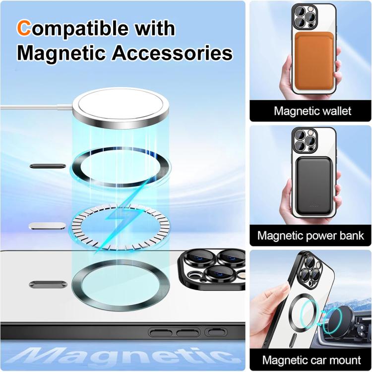 XDcase Electroplated TPU Magnetic Phone Case with Lens Film, For iPhone 16 Pro Max, For iPhone 16 Pro, For iPhone 16