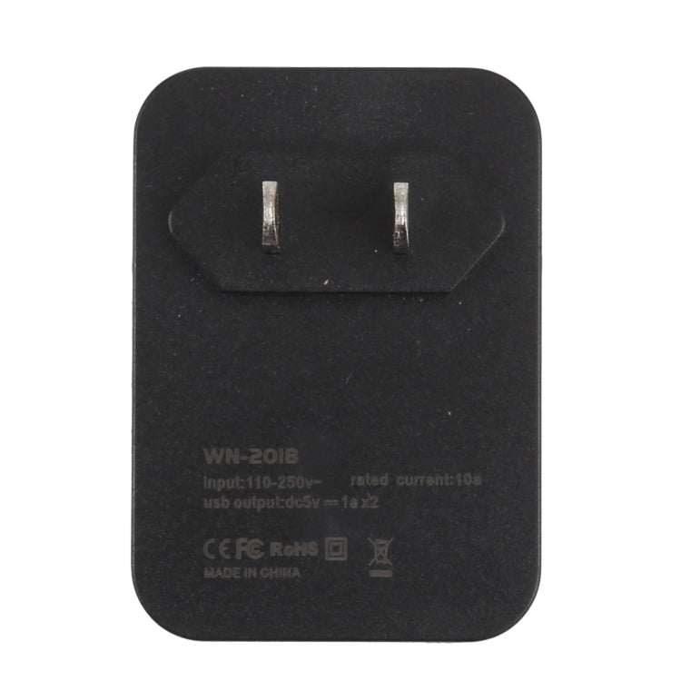 WN-2018 Dual USB Travel Charger Power Adapter Socket, US Plug, US Plug