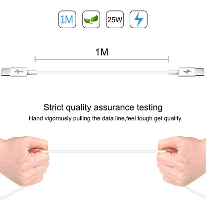 HAWEEL 25W 3A Type-C / USB-C to Type-C / USB-C PD Fast Charging Data Cable, Length: 1m, Type-C to Type-C 1m White