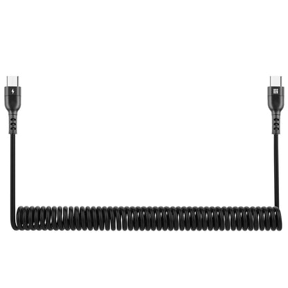 HAWEEL 2m 5A USB-C / Type-C to USB-C / Type-C Retractable Coiled PD Fast Charging Cable, 2m 5A Type-C