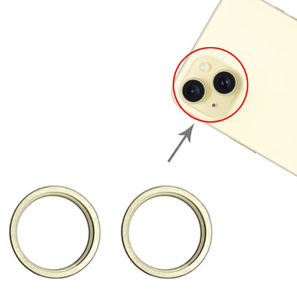For iPhone 15 / 15 Plus 2pcs/set Rear Camera Glass Lens Metal Outside Protector Hoop Ring, For iPhone 15 / 15 Plus