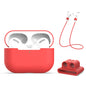 For AirPods Pro 3 in 1 Silicone Earphone Protective Case + Earphones Buckle + Anti-lost Rope Set