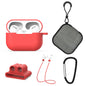 For AirPods Pro 5 in 1 Silicone Earphone Protective Case + Earphone Bag + Earphones Buckle + Hook + Anti-lost Rope Set