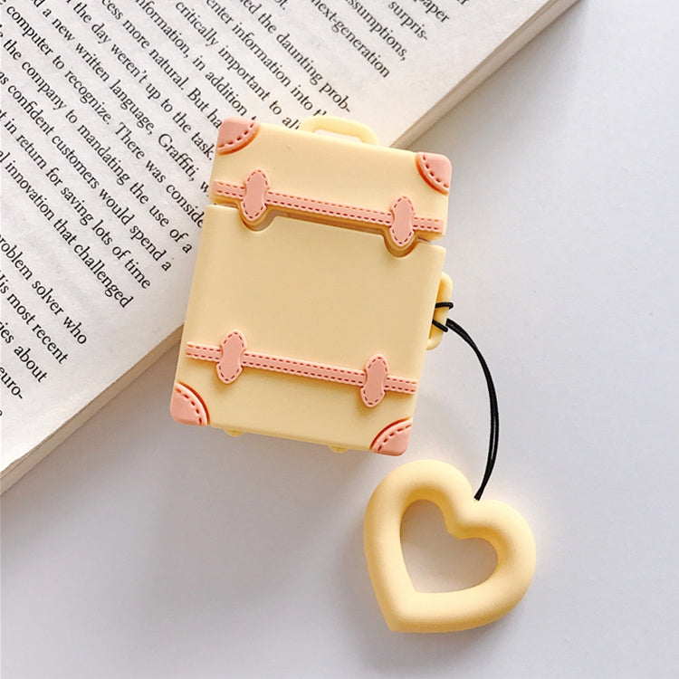 Wireless Earphones Shockproof Candy Colored Suitcase Silicone Protective Case for Apple AirPods 1 / 2, Yellow, Orange, Pink, Green, Blue, Apricot