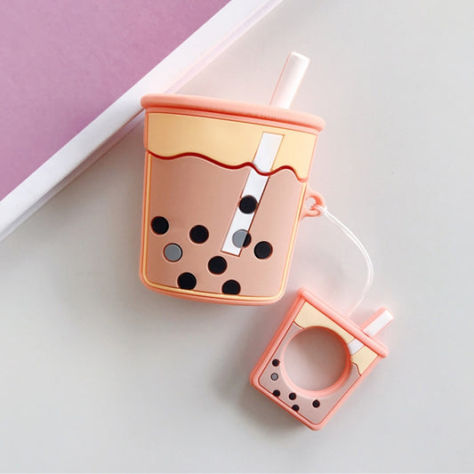 Wireless Earphones Shockproof Pearl Milk Tea Silicone Protective Case for Apple AirPods 1 / 2, Orange, Green, Purple, Apricot