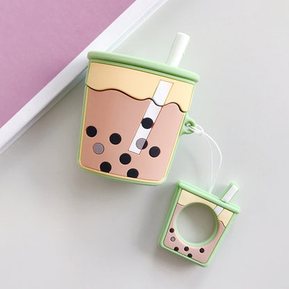 Wireless Earphones Shockproof Pearl Milk Tea Silicone Protective Case for Apple AirPods 1 / 2, Orange, Green, Purple, Apricot