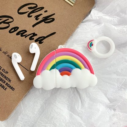 Wireless Earphones Shockproof Multicolor Rainbow Silicone Protective Case for Apple AirPods 1/2