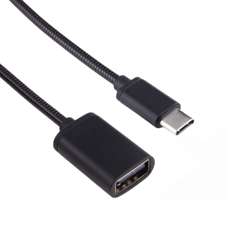 8.3cm USB Female to Type-C Male Metal Wire OTG Cable Charging Data Cable