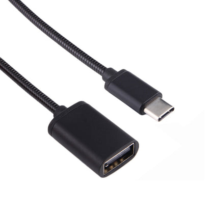 8.3cm USB Female to Type-C Male Metal Wire OTG Cable Charging Data Cable