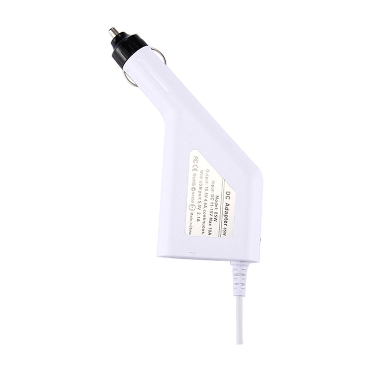 85W 18.5V 4.6A 5 Pin L Style MagSafe 1 Car Charger with 1 USB Port for Apple Macbook A1150 / A1151 / A1172 / A1184 / A1211 / A1370 , Length: 1.7m