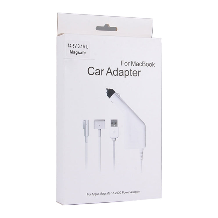 85W 18.5V 4.6A 5 Pin L Style MagSafe 1 Car Charger with 1 USB Port for Apple Macbook A1150 / A1151 / A1172 / A1184 / A1211 / A1370 , Length: 1.7m